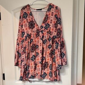 Elegant Floral V-Neck Blouse